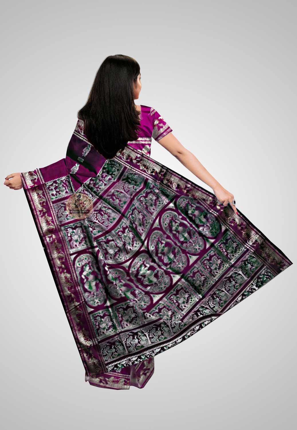 Luxurious silk saree with soft, lustrous feel and refined craftsmanship