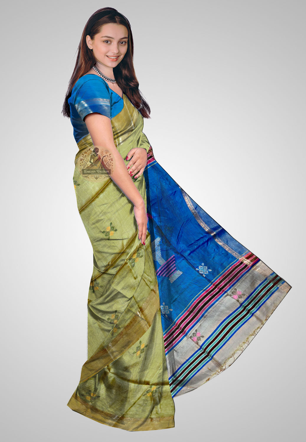 Traditional handwoven silk saree from Bishnupur, West Bengal