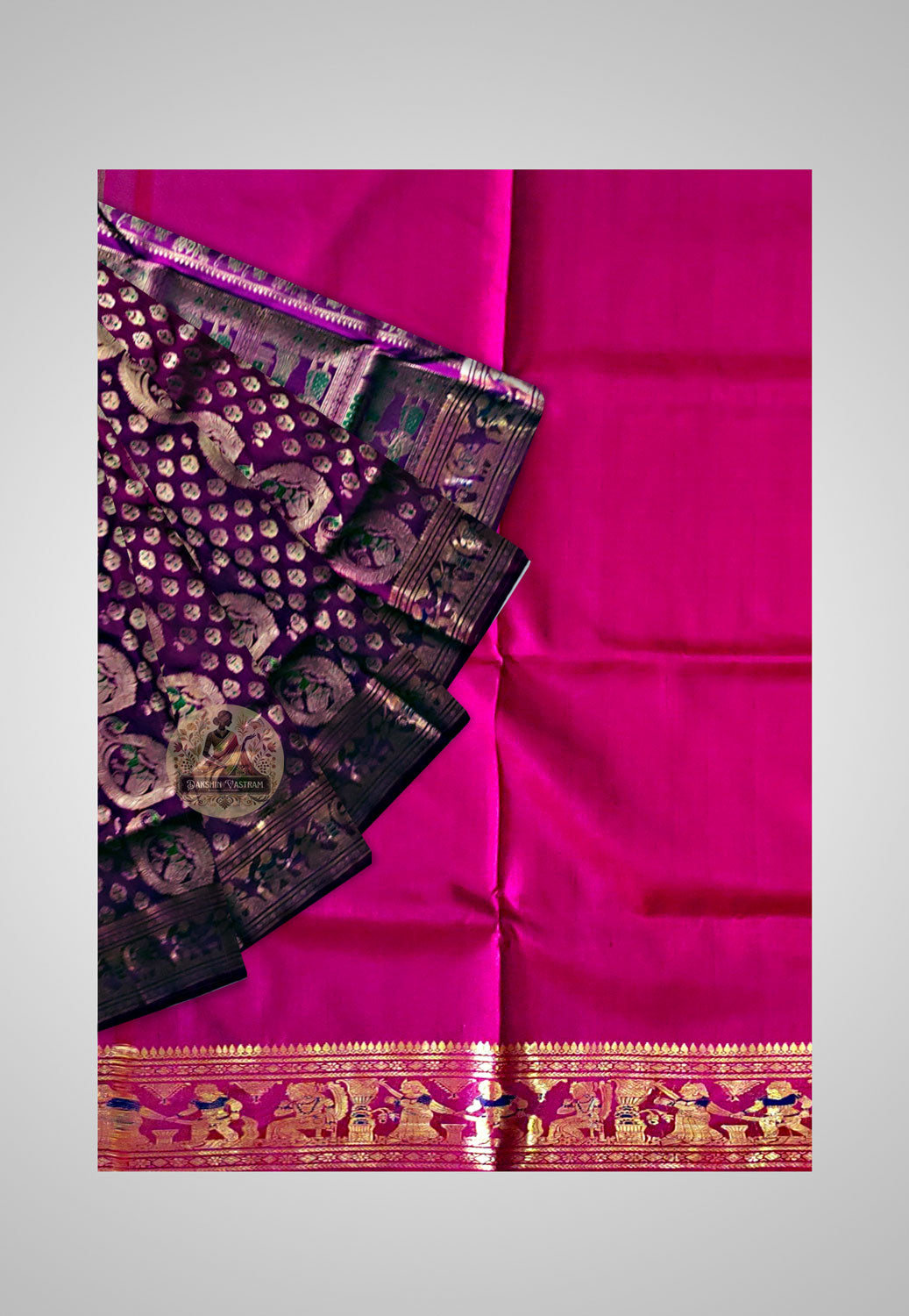 Buy Handloom Swarnachari Pure Silk Saree online – close-up of golden motifs