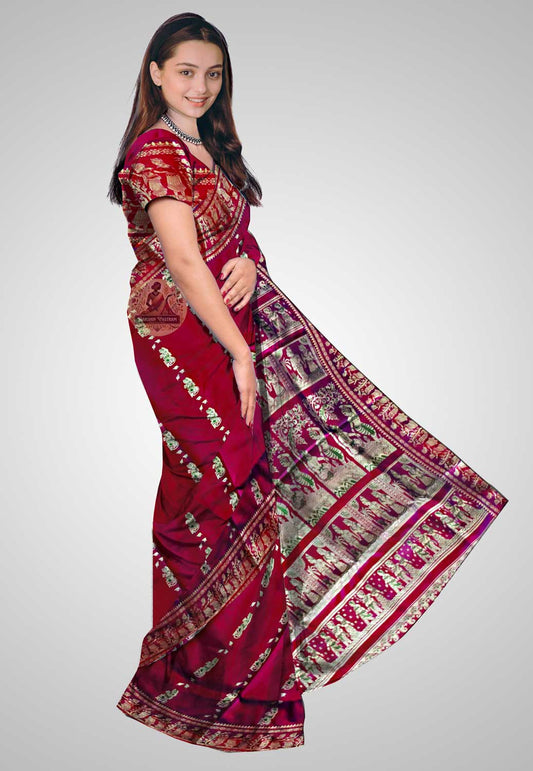 Buy Baluchari Silk Saree online – Baluchari Silk Saree side view