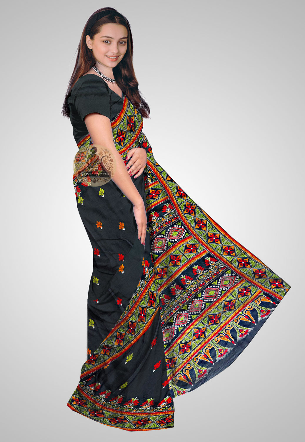 Pure silk Kantha saree from Bengal
