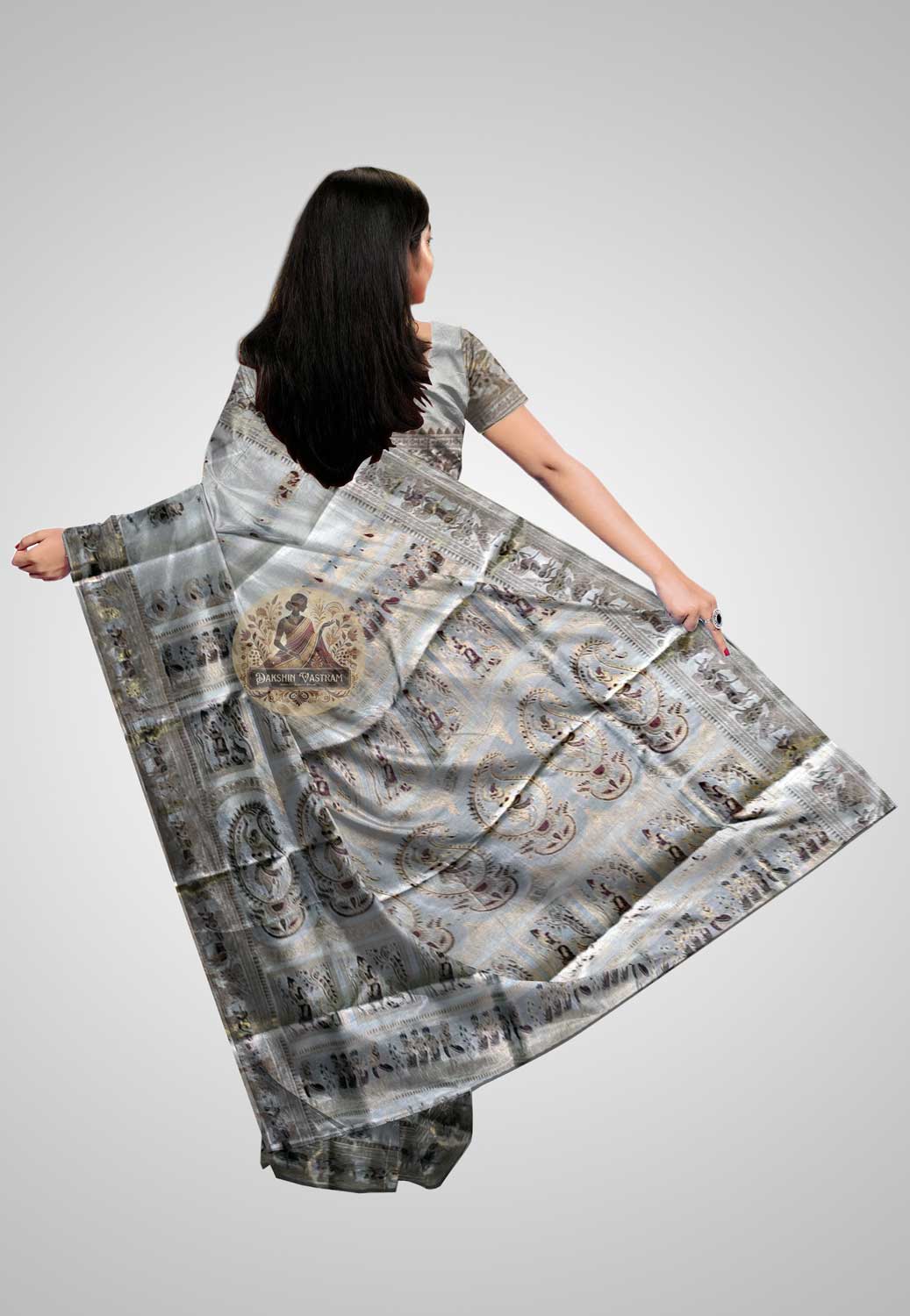 Buy Swarnachari Silk Saree online – Swarnachari Handloom Saree rear view