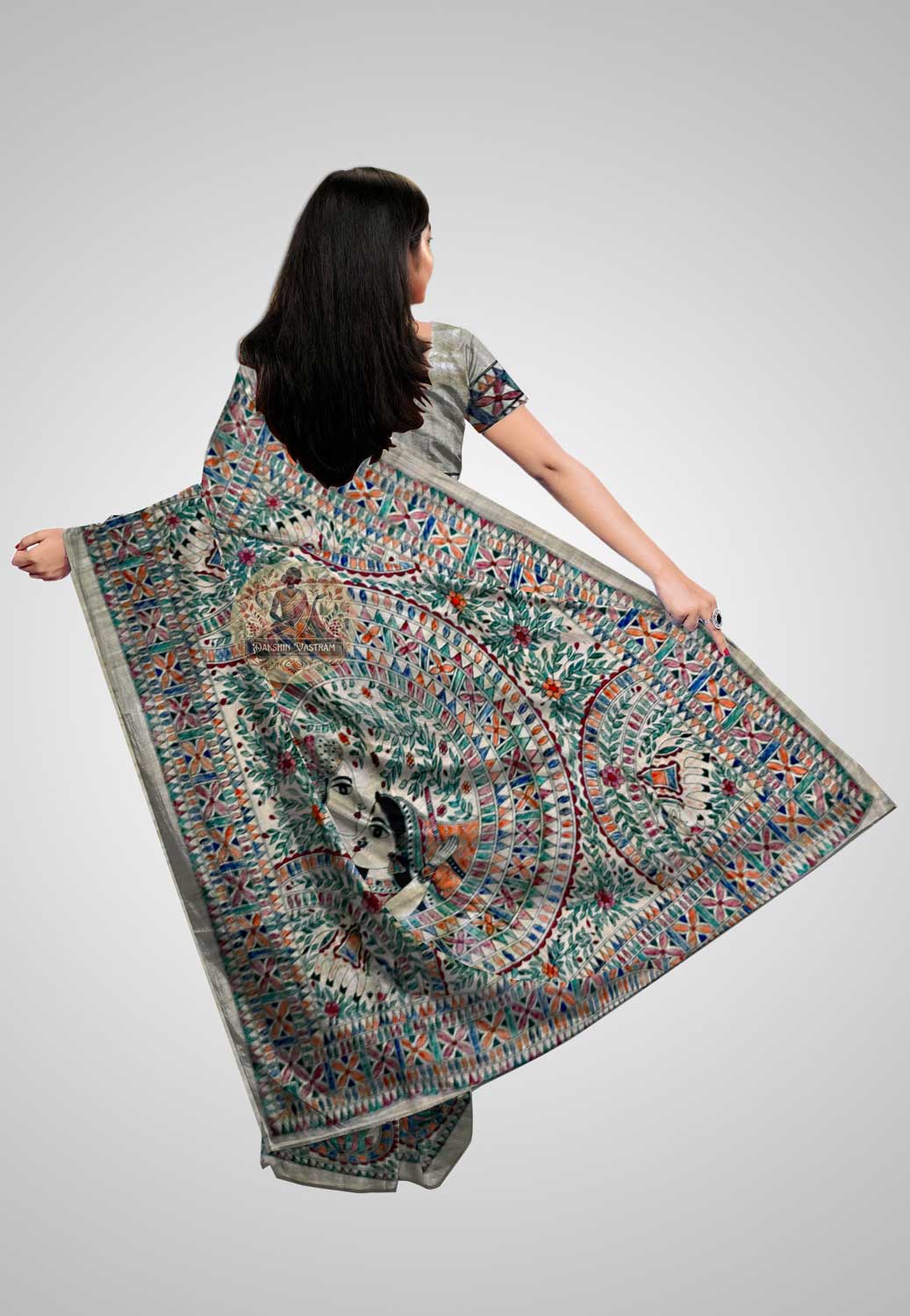 Buy Ghicha Tussar Saree online – Ghicha Tussar Saree rear view