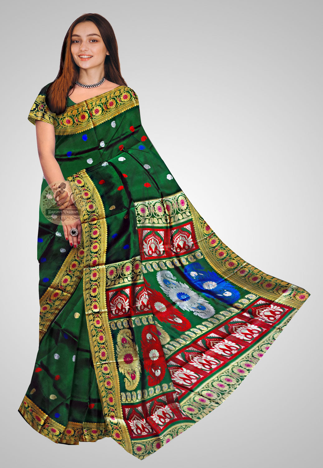 Buy Baluchari Silk Saree online – Exquisite Handloom Baluchari front view