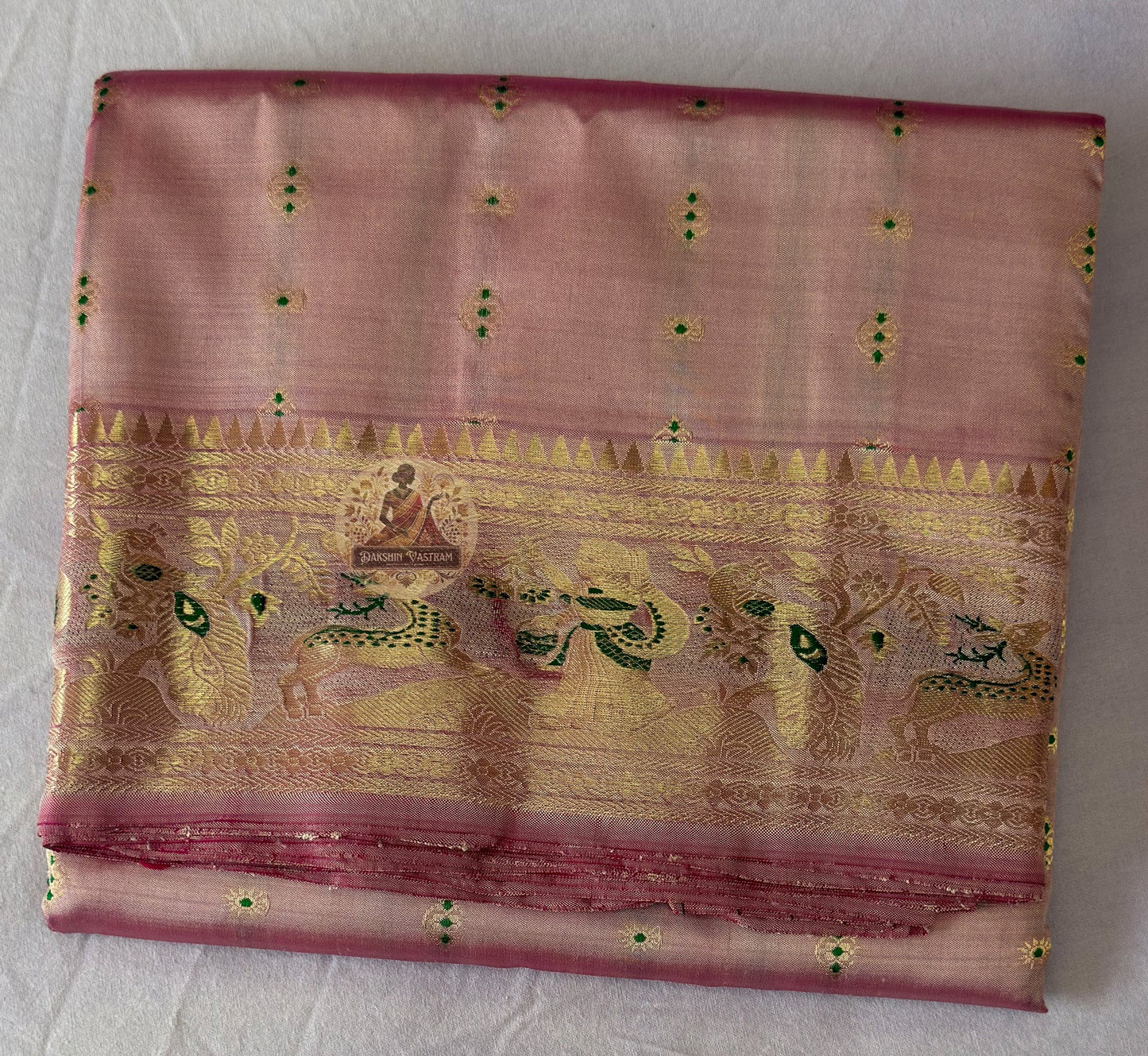 Buy artisan handloom Swarnachari Pure Silk Saree online – ethical Bengal weave, delivered across India by Dakshin Vastram