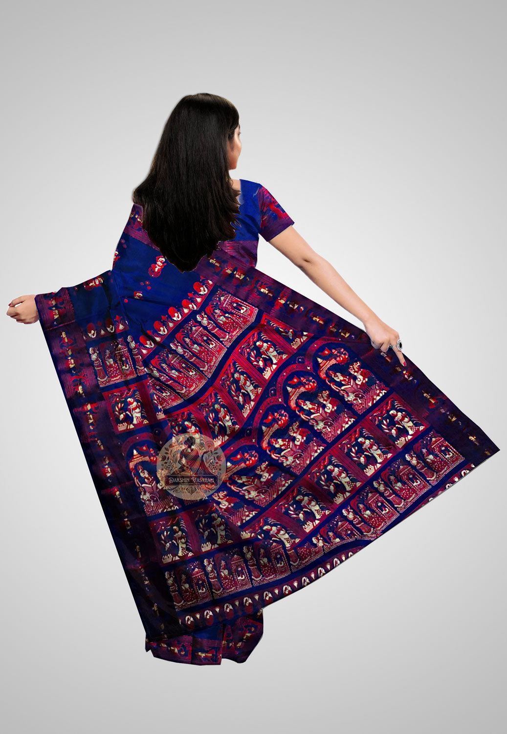 Buy Baluchari Saree online – Handloom Baluchari Silk Saree rear view