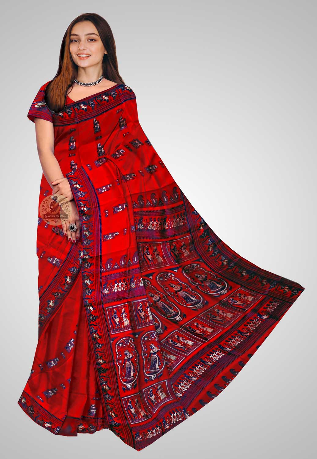 Handloom Baluchari silk saree with intricate traditional designs