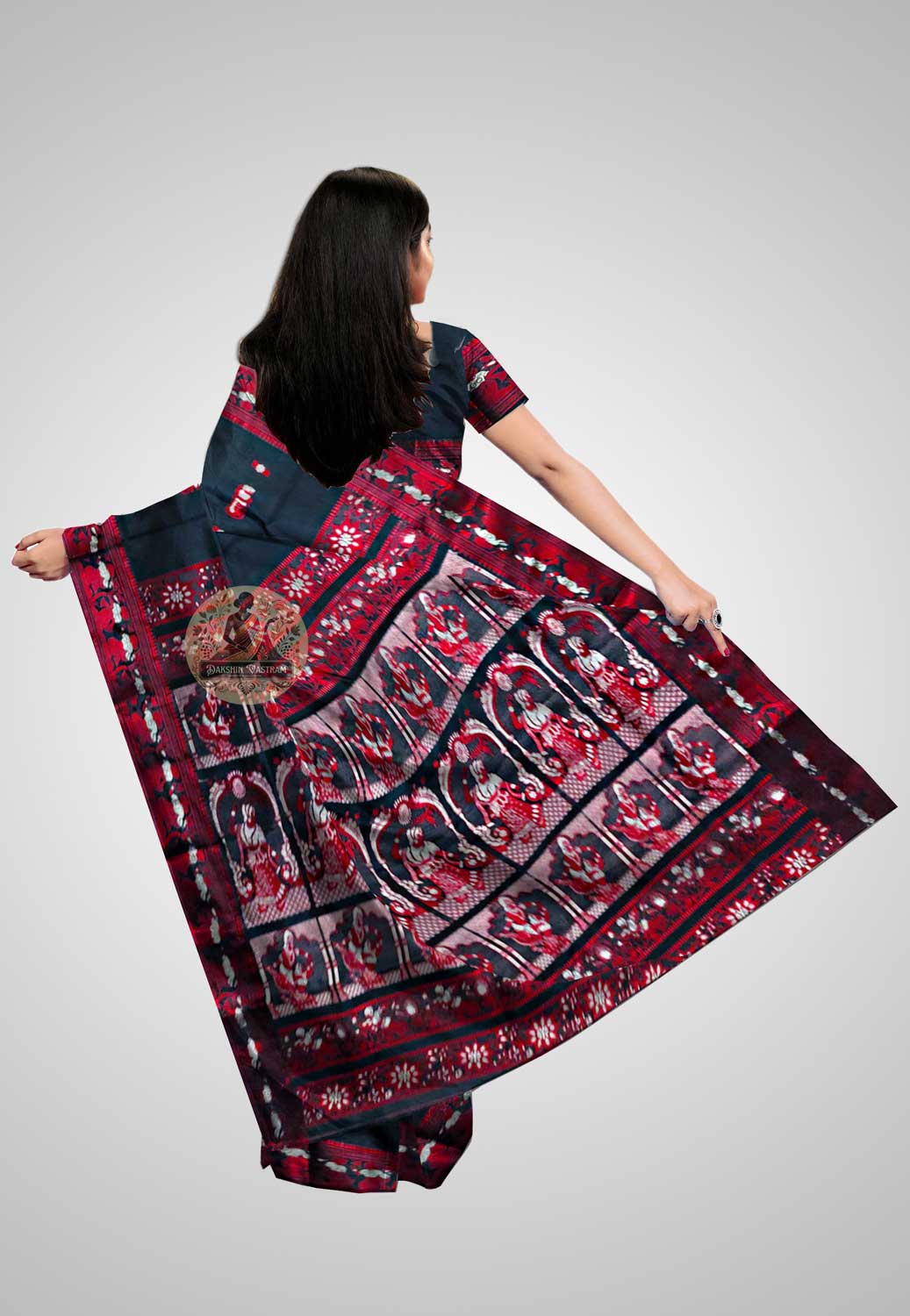 Traditional Baluchari silk saree with smooth and glossy fabric