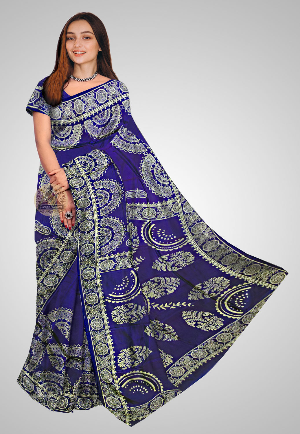 Pure Katan silk saree with opulent texture and elegant fall