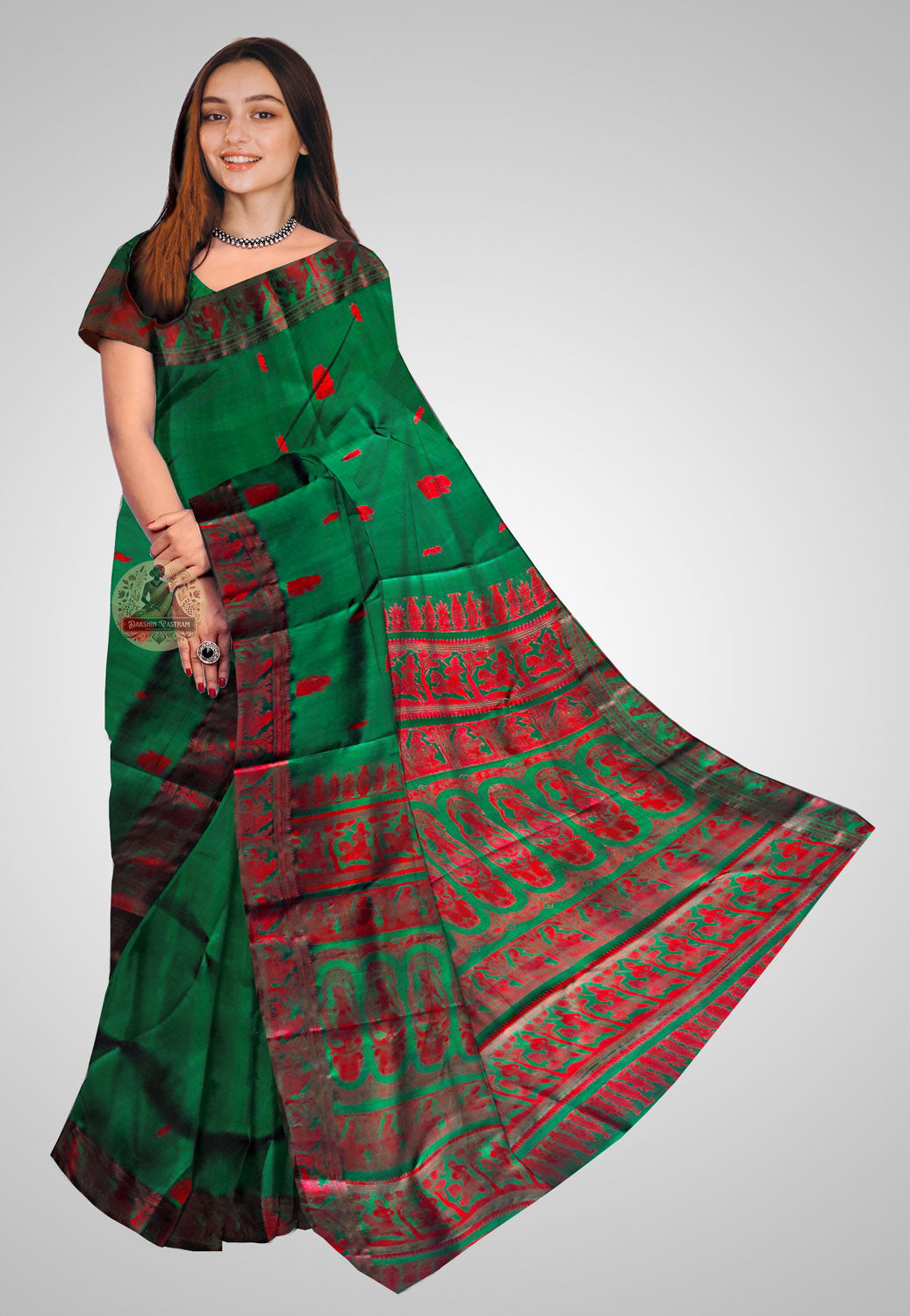 Handloom Baluchari silk saree with intricate traditional designs