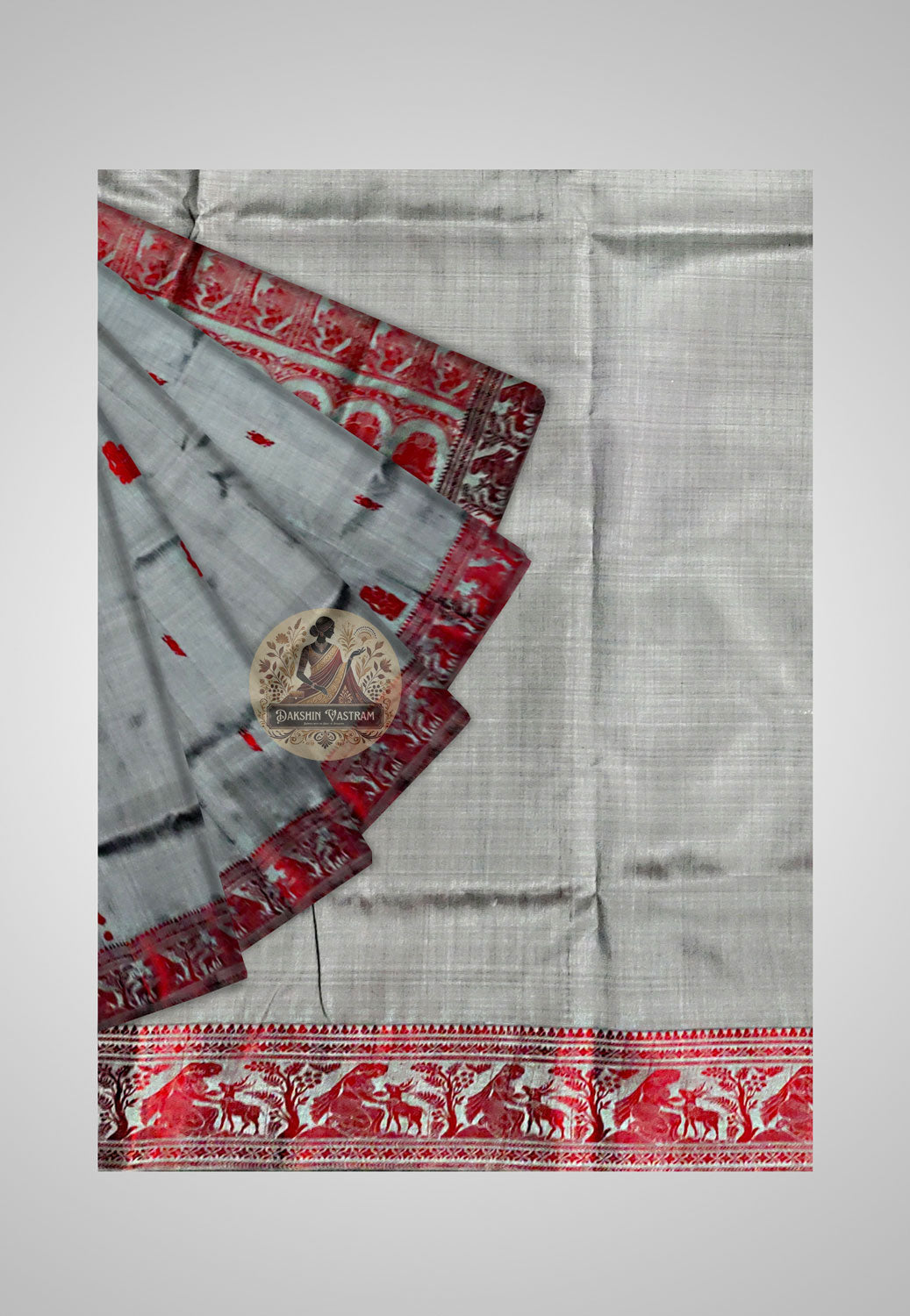 Buy Baluchari Silk Saree online – Full saree view draped elegantly