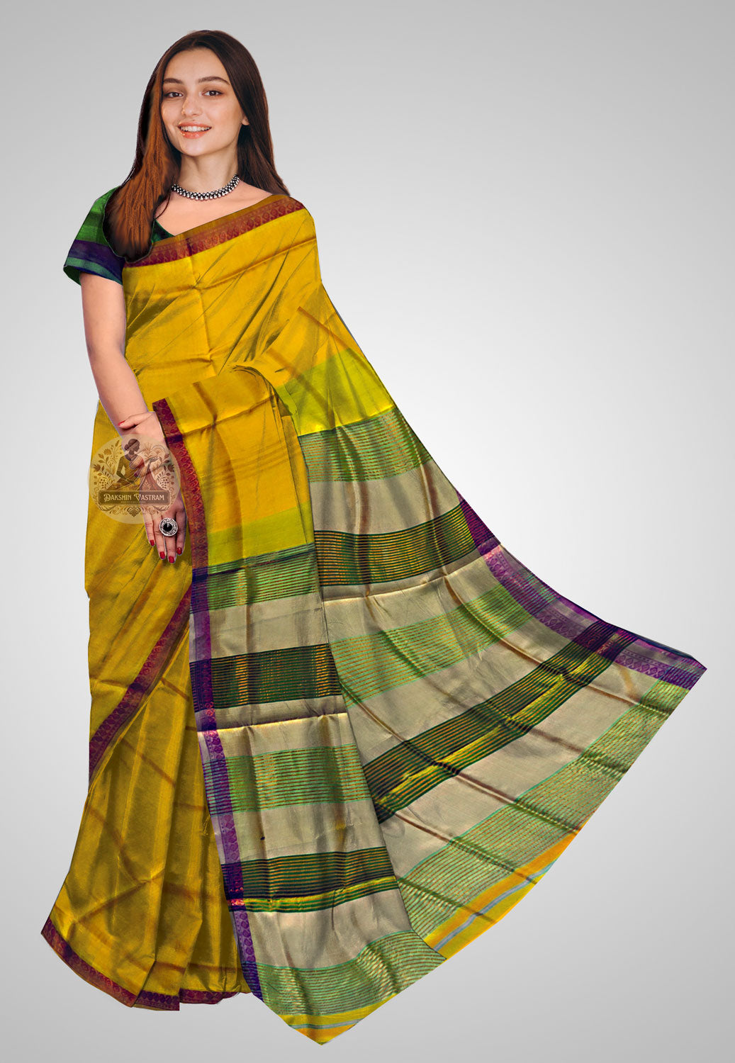 Pure silk saree with elegant drape and traditional finish