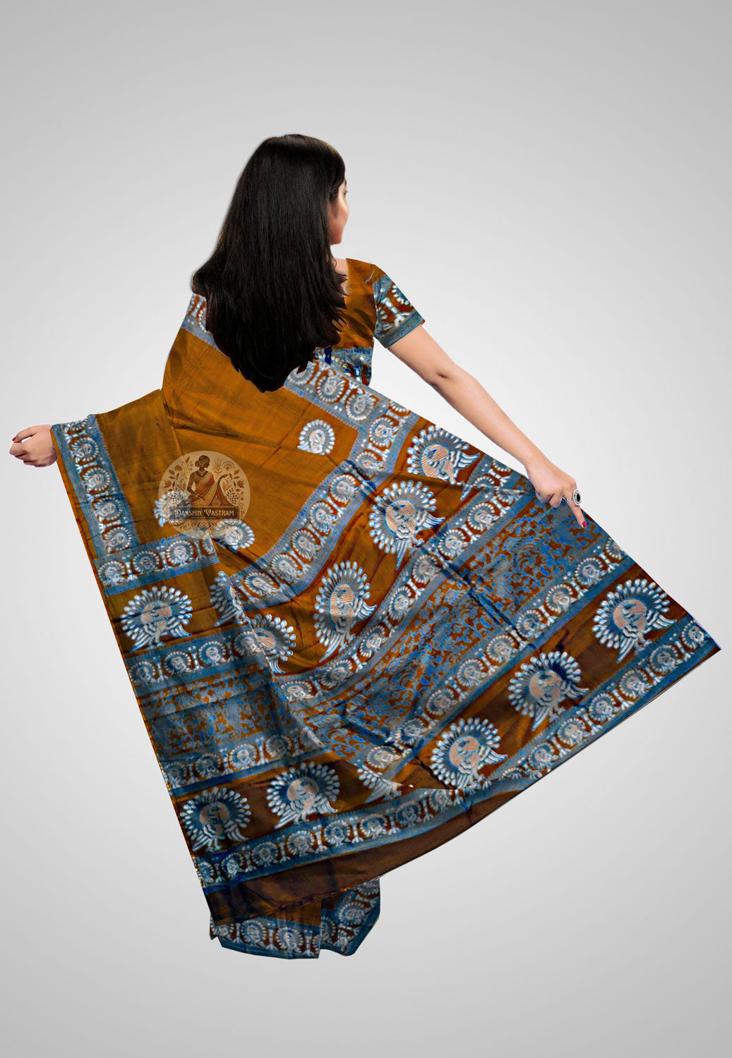 Luxurious silk saree with handwoven artistry