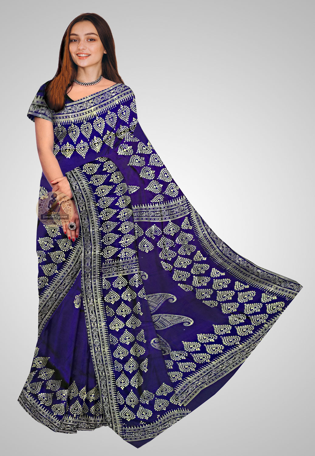Pure Katan silk saree with graceful drape and elegant texture