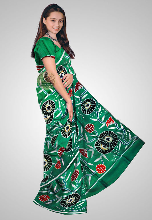 Buy Indian Silk Saree Online – Side drape highlighting artisan weave