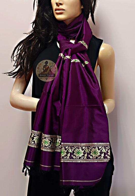 Shop Indian Handloom Stole – Side view drape style