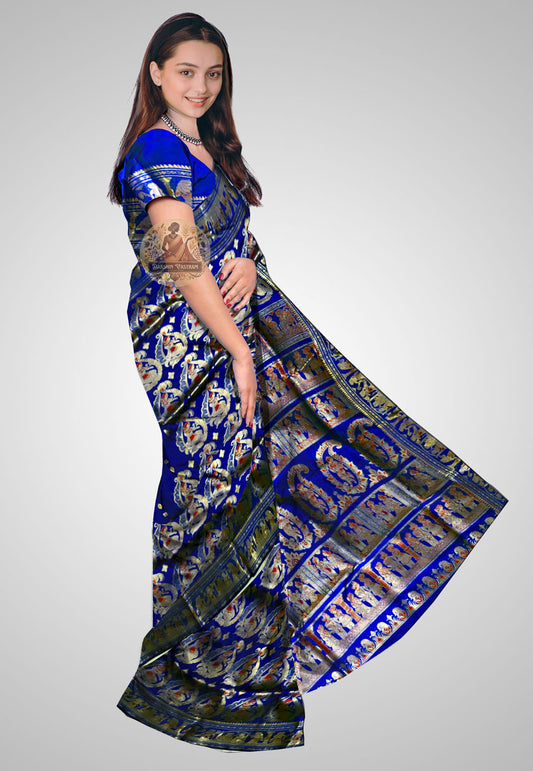 Buy Handloom Swarnachari Pure Silk Saree online – side view