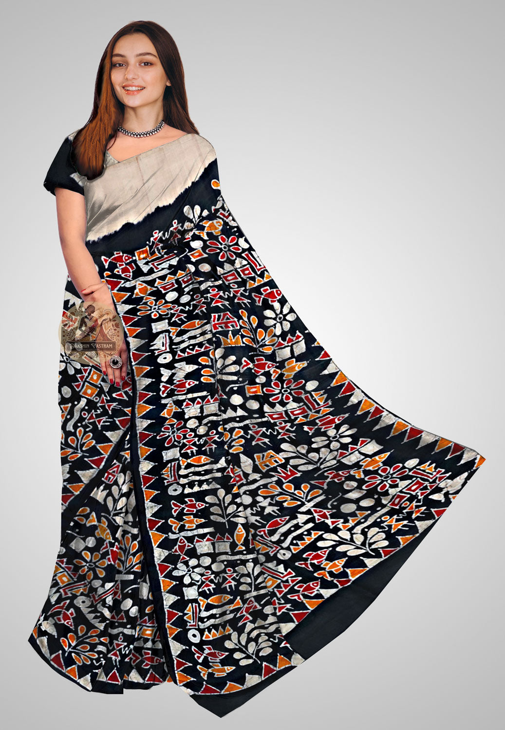 Pure silk saree with elegant drape and rich texture