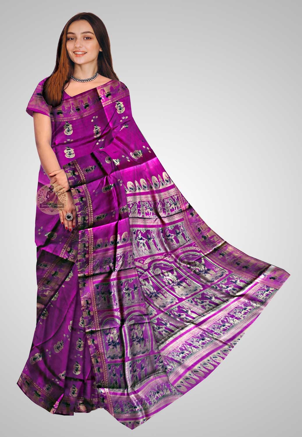 Handloom Baluchari silk saree with intricate traditional designs