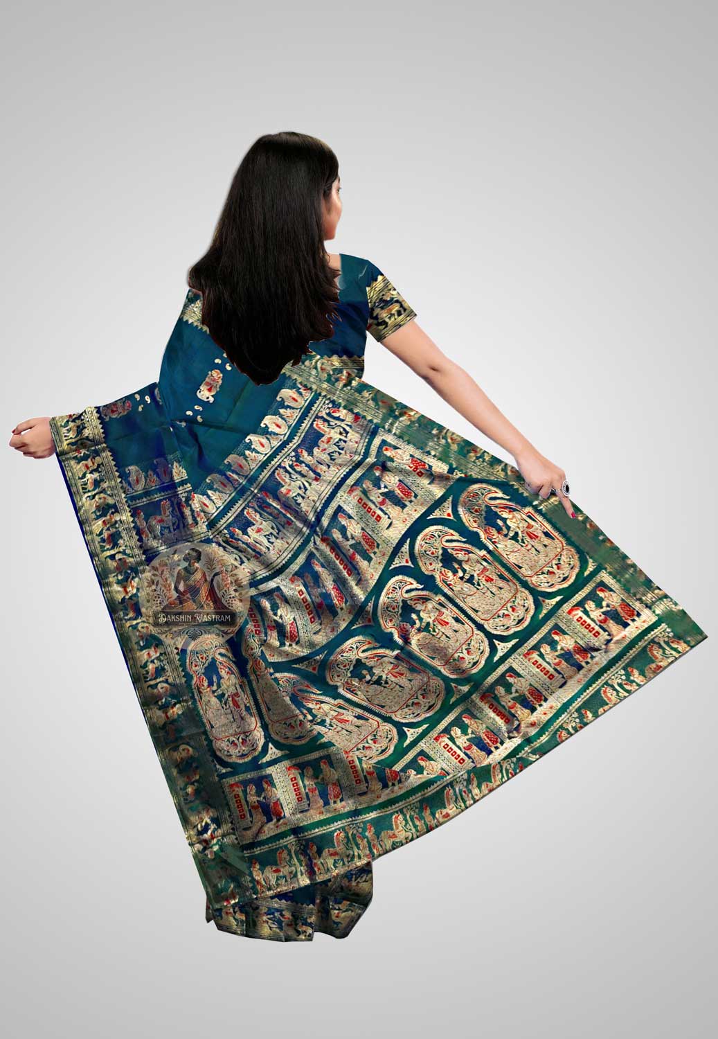 Buy Swarnachari Silk Saree online – Swarnachari Silk Saree rear view