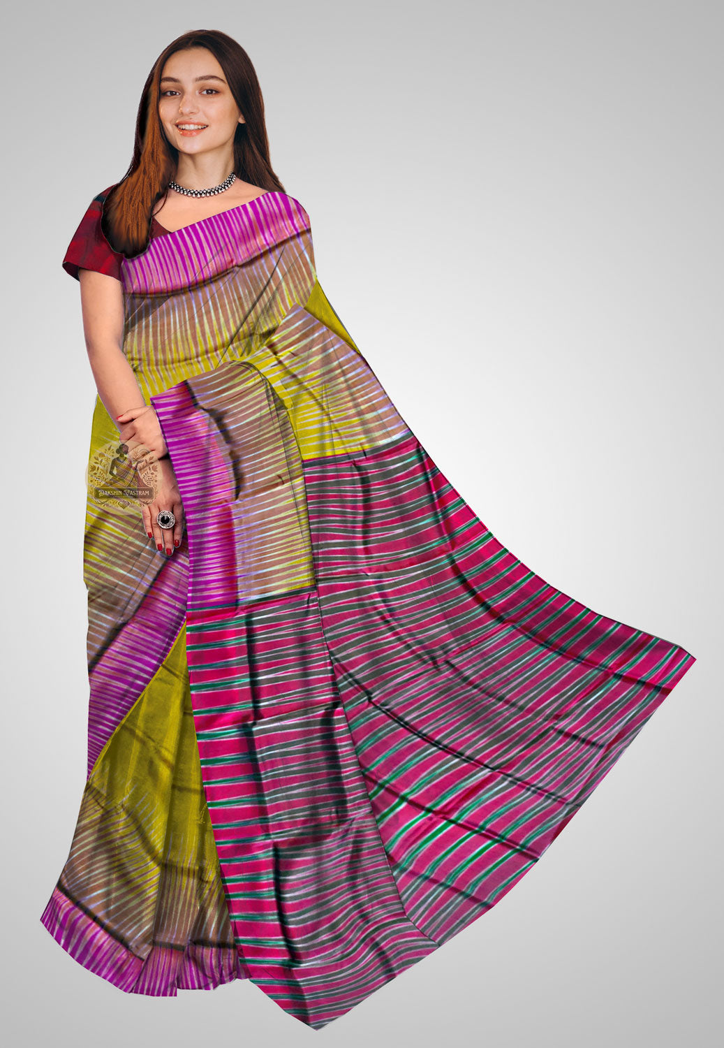 Pure Katan silk saree with luxurious fall and elegant texture