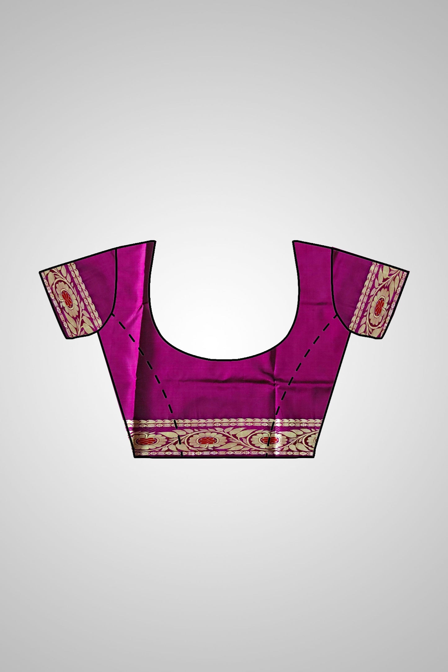 Buy Baluchari Silk Saree online – Baluchari Handloom Pure Silk Saree blouse view