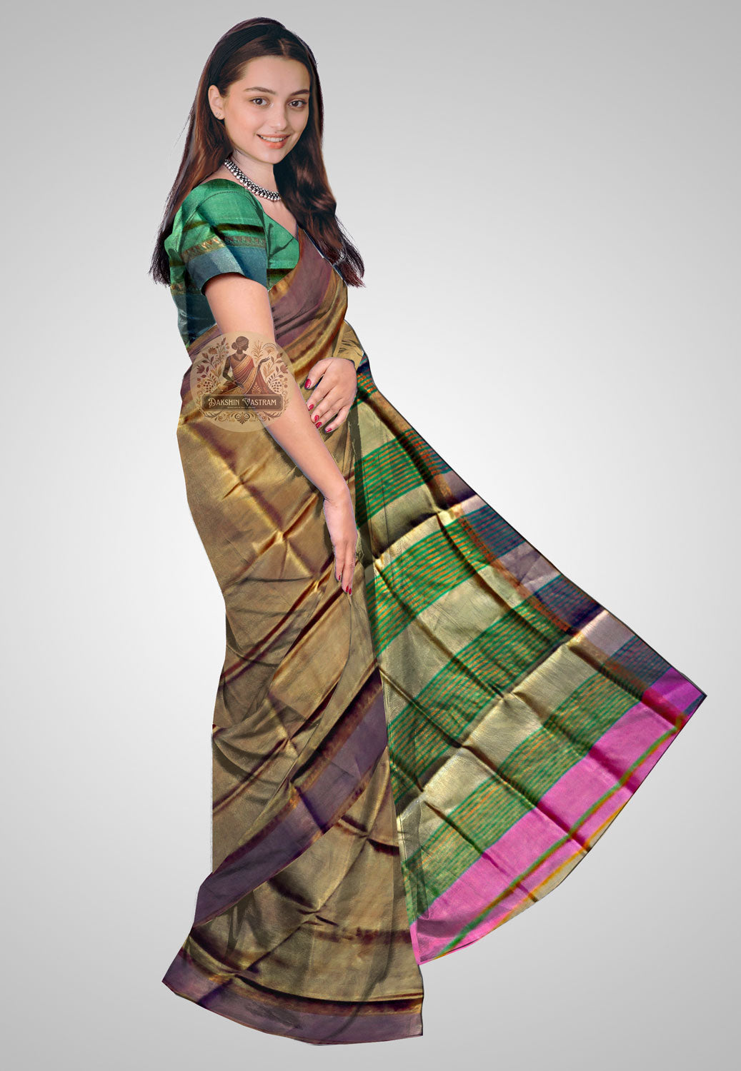Buy Bishnupur Silk Saree online – Bishnupur Silk Saree side view
