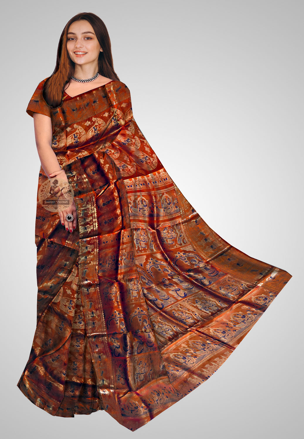 Buy Handloom Swarnachari Pure Silk Saree online – front view