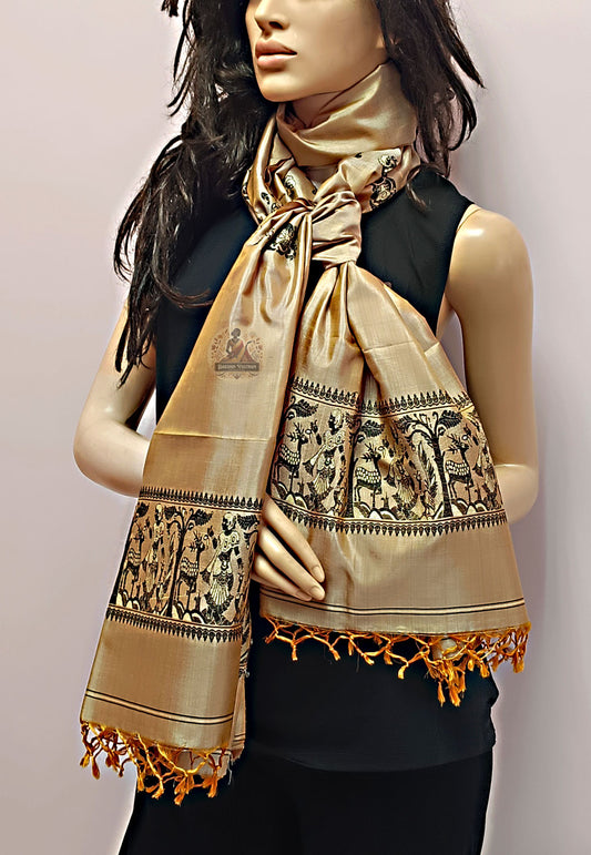 Order Lightweight Silk Stole – Side profile showing soft texture