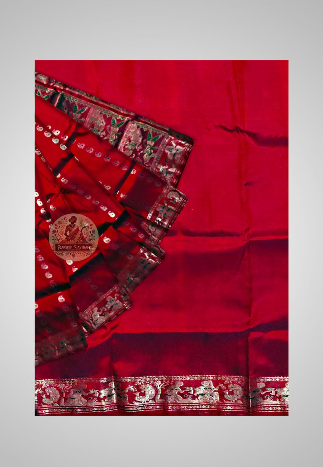 Traditional silk saree with rich texture and artistry