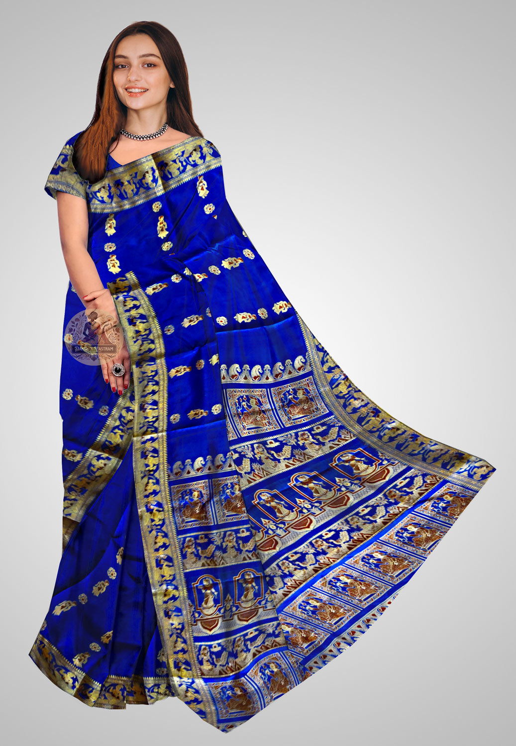 Handloom Baluchari silk saree with elaborate patterns and craftsmanship