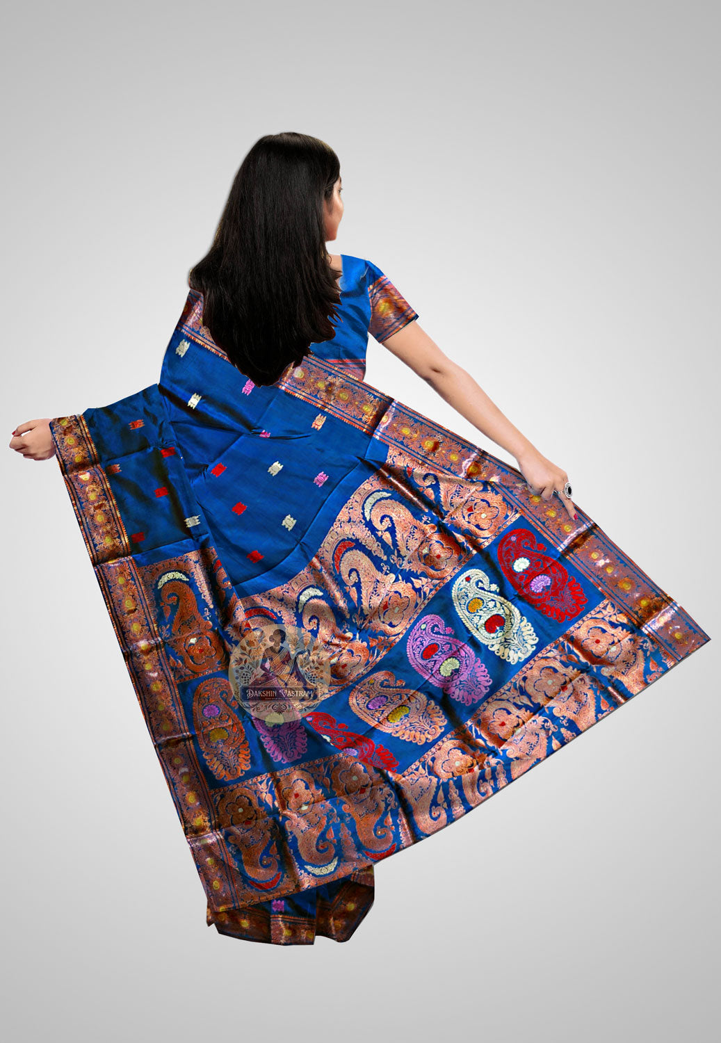 Buy Swarnachari Silk Saree online – rear view
