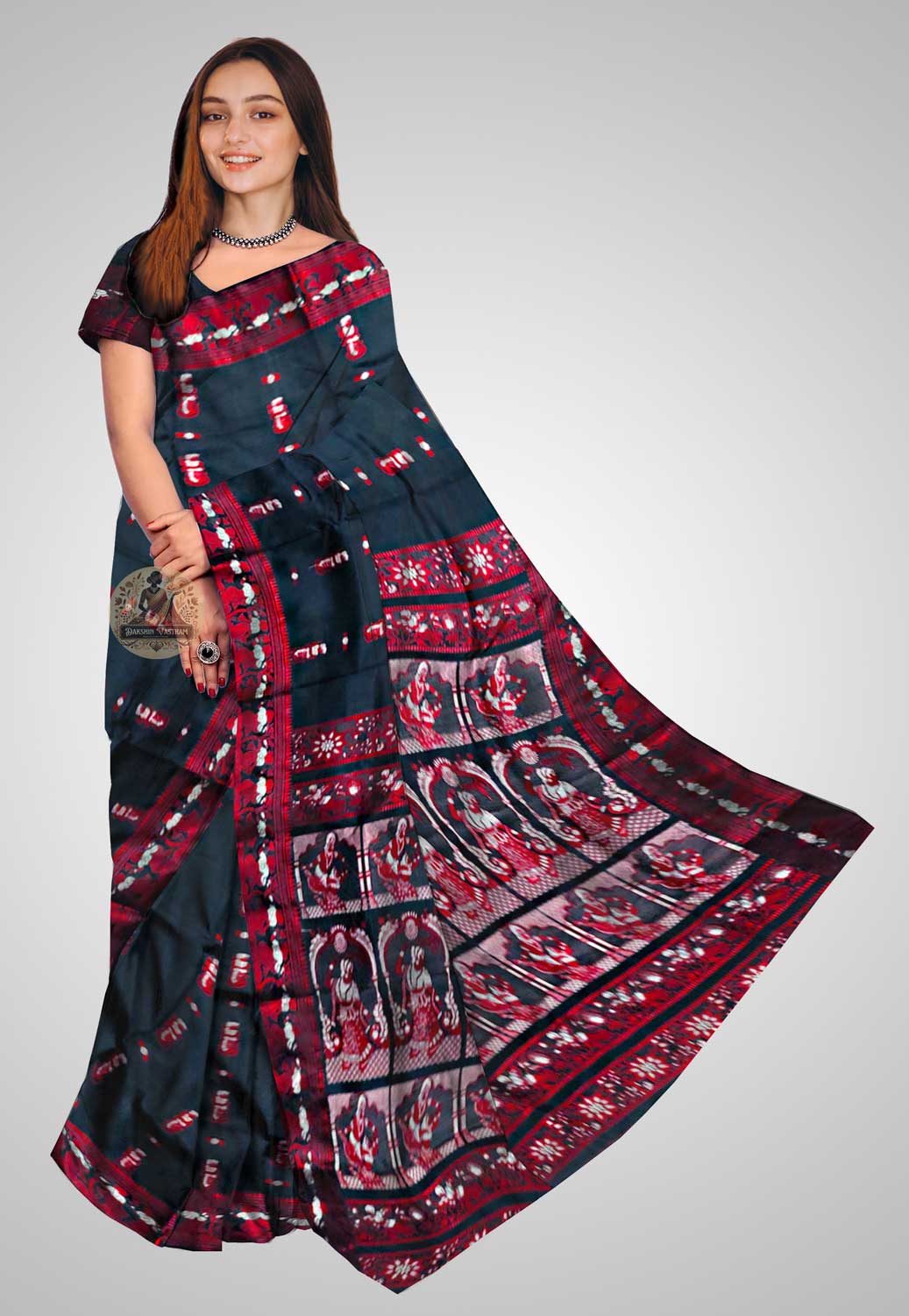 Handloom Baluchari silk saree with intricate designs and luxurious texture