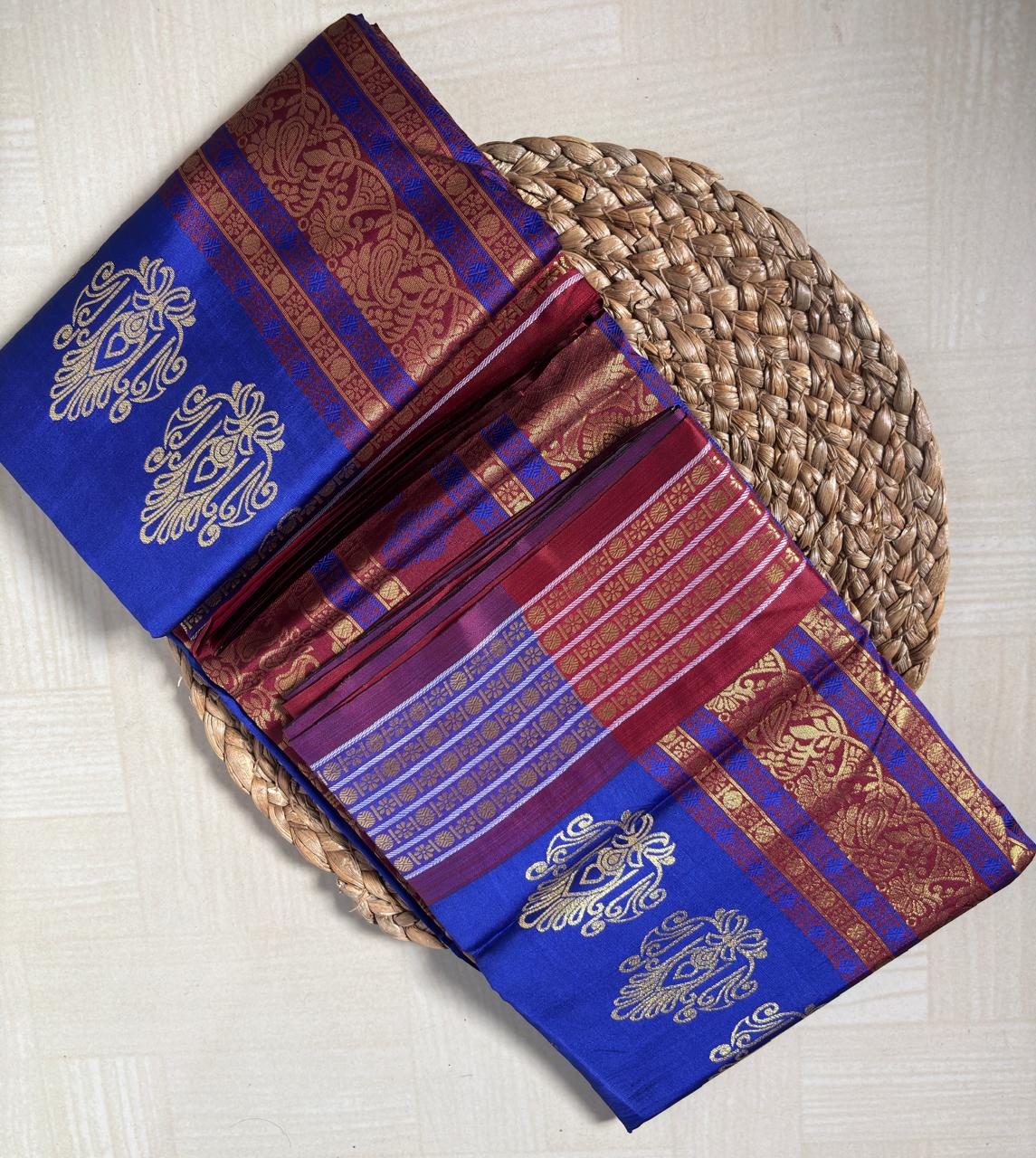 Buy Lightweight Semi Silk Saree online – Lightweight Semi Silk Saree rear view