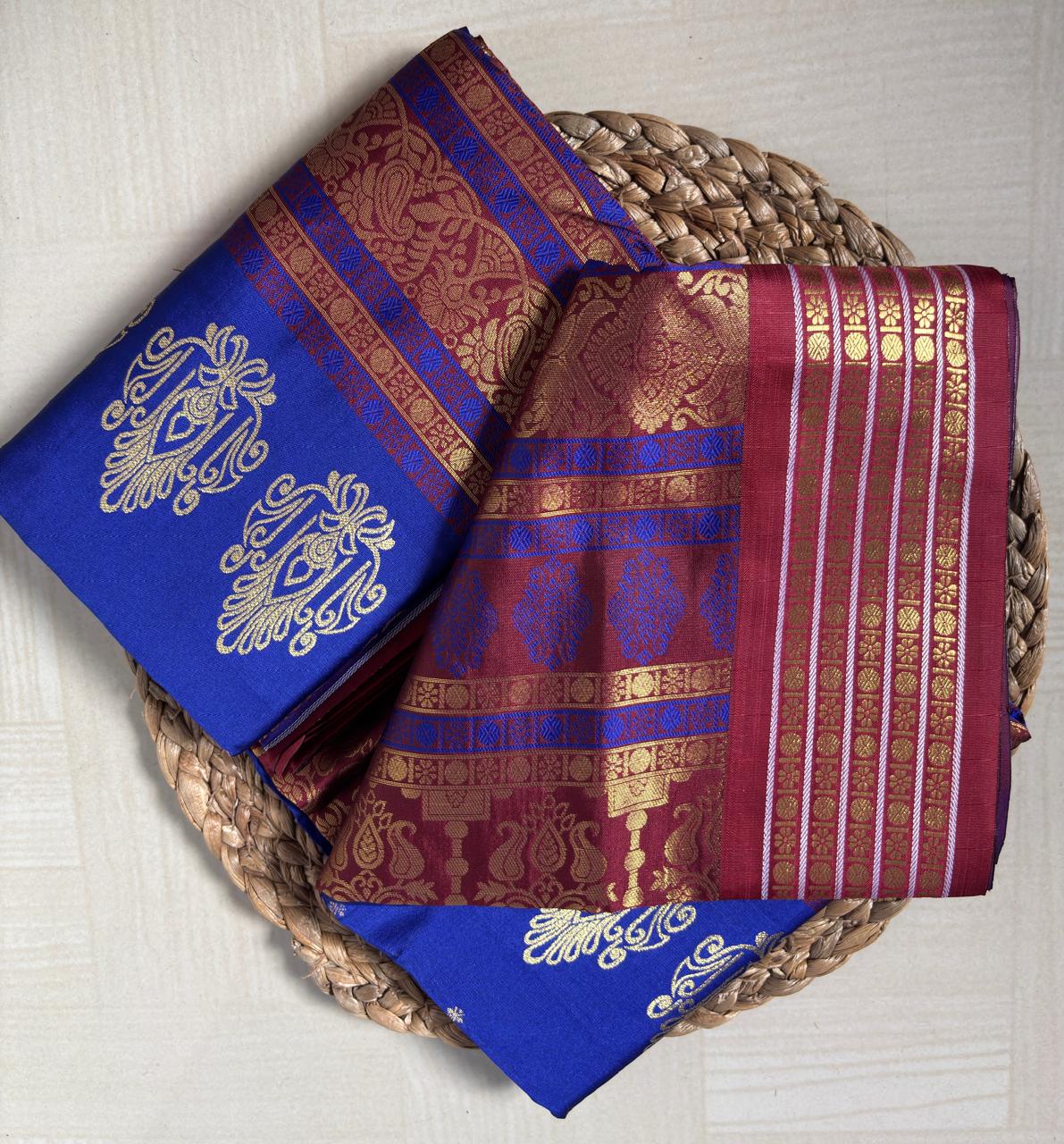 Buy Lightweight Semi Silk Saree online – Lightweight Semi Silk Saree full saree view