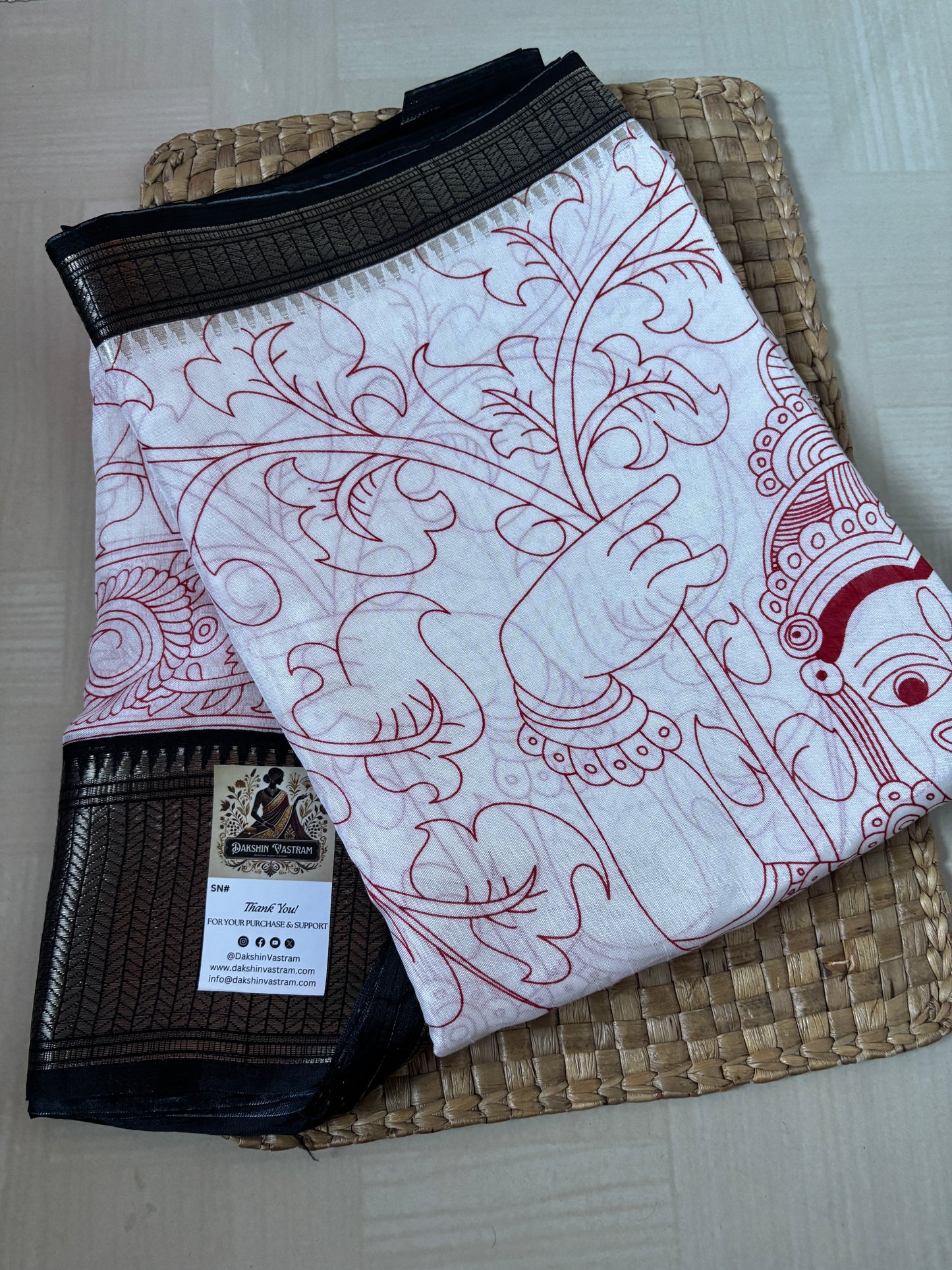 Buy Dola Silk Saree online – White Dola Silk Saree full view