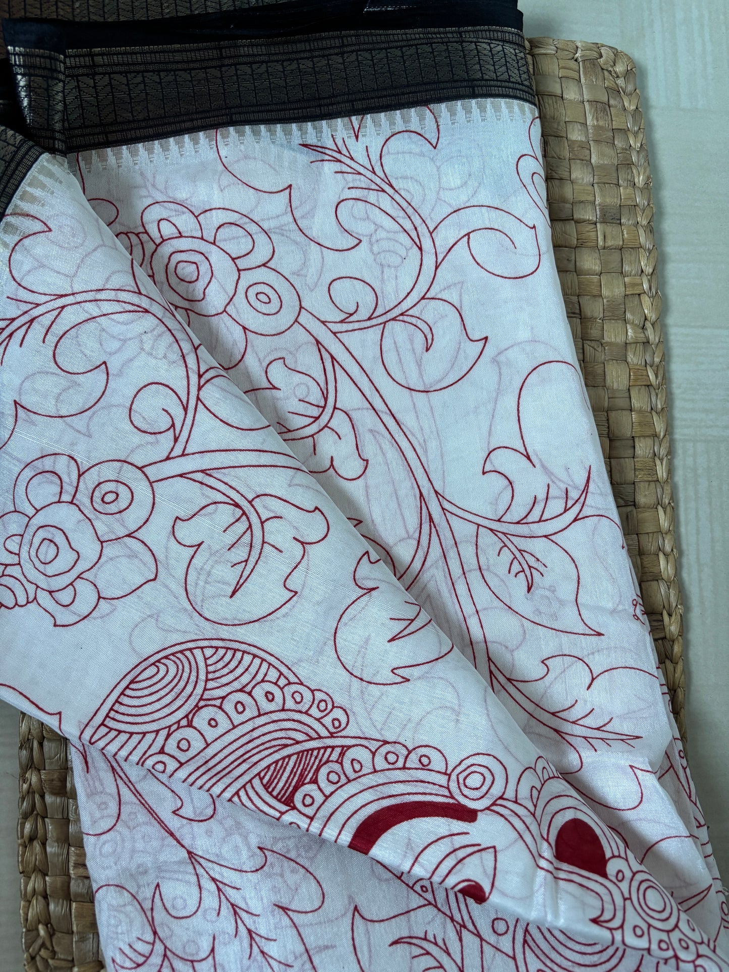 Buy Dola Silk Saree online – White Dola Silk Saree blouse view