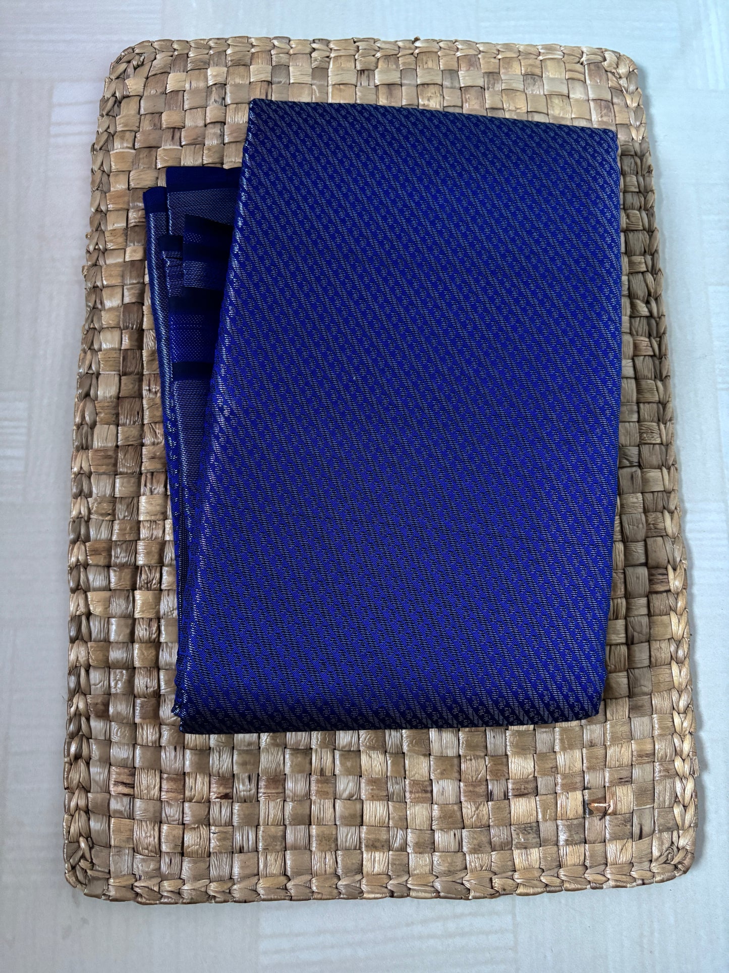 Buy Semi Silk Saree online – Royal Blue Semi Silk Saree blouse view
