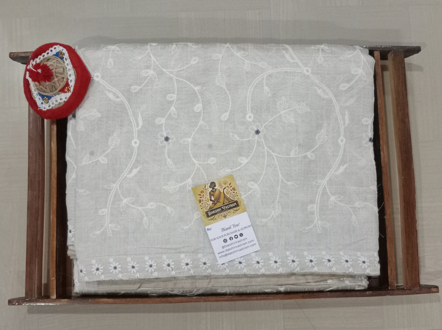 Tussar Embroidery Saree | Experience the luxurious and sustainable benefits of this Tussar Embroidery Saree