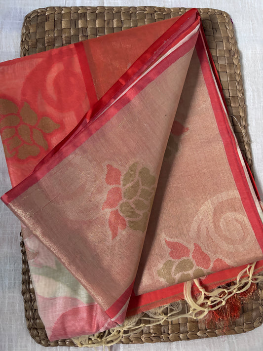 Shop Shimmering Silk Saree online – Side view showing delicate texture