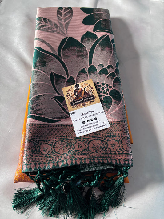 Shop Semi Silk Saree online – Side profile of the saree pleats