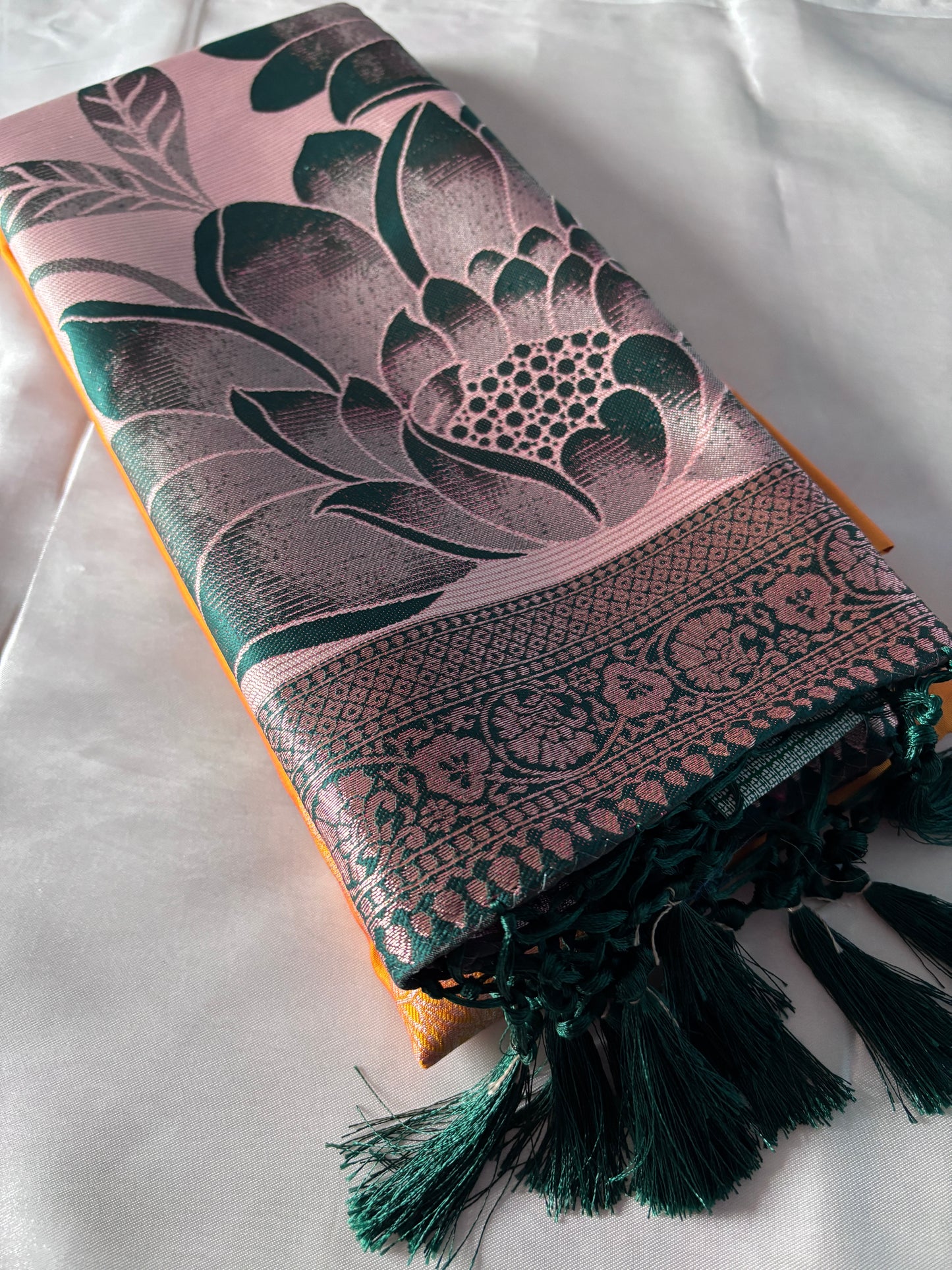 Shop Lightweight Semi Silk Saree – Close-up of fabric texture