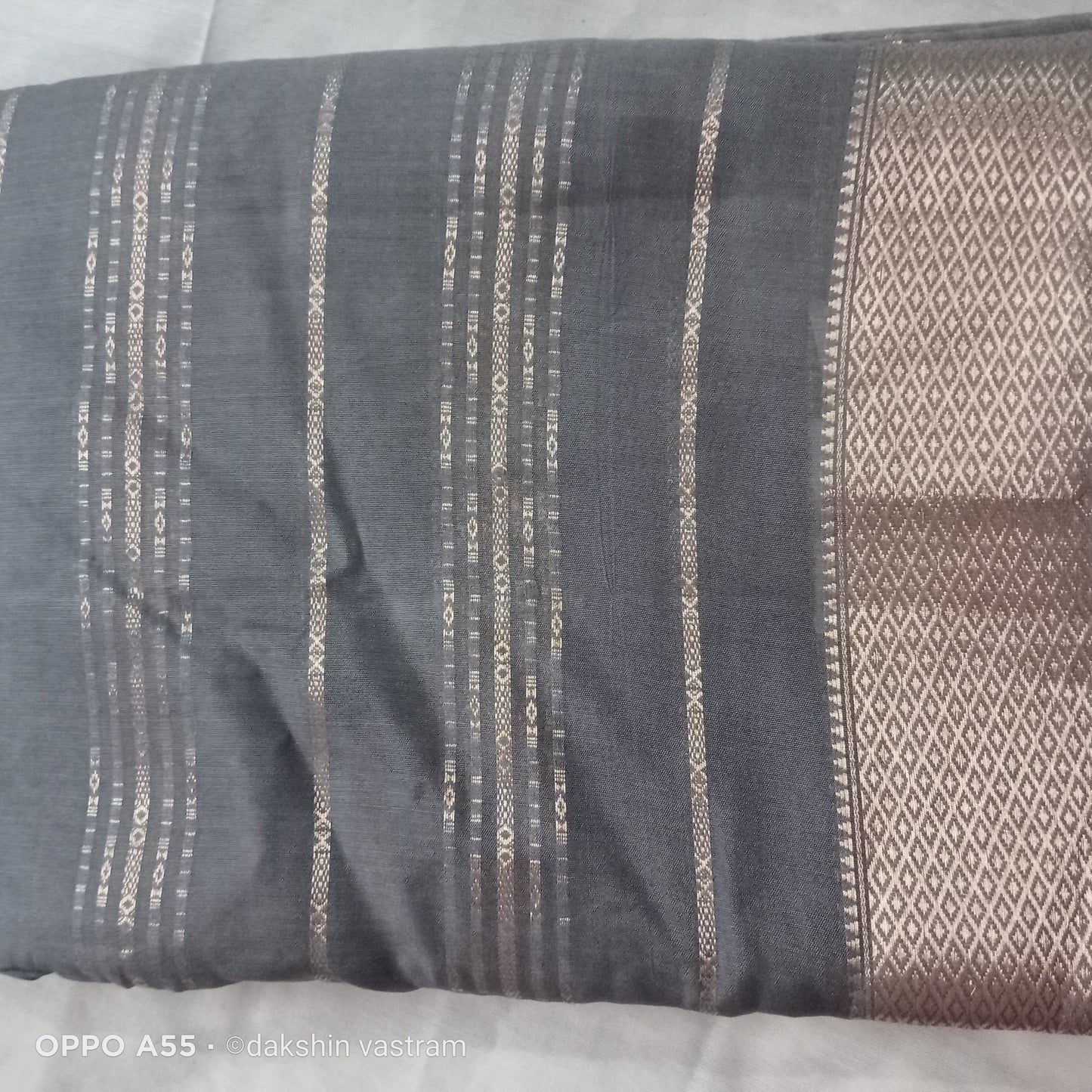 Side view of Tussar Silk fabric with smooth, breathable finish and luxurious sheen