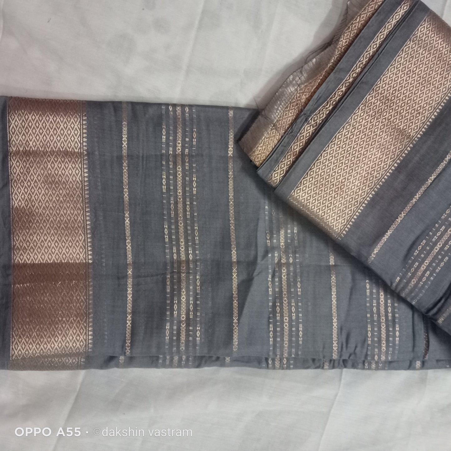 Rear view of Tussar Silk highlighting refined texture and natural elegance
