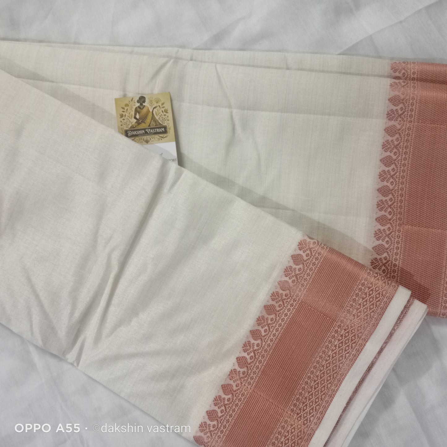 Full view of Organic Tussar Saree showcasing its eco-friendly elegance and print