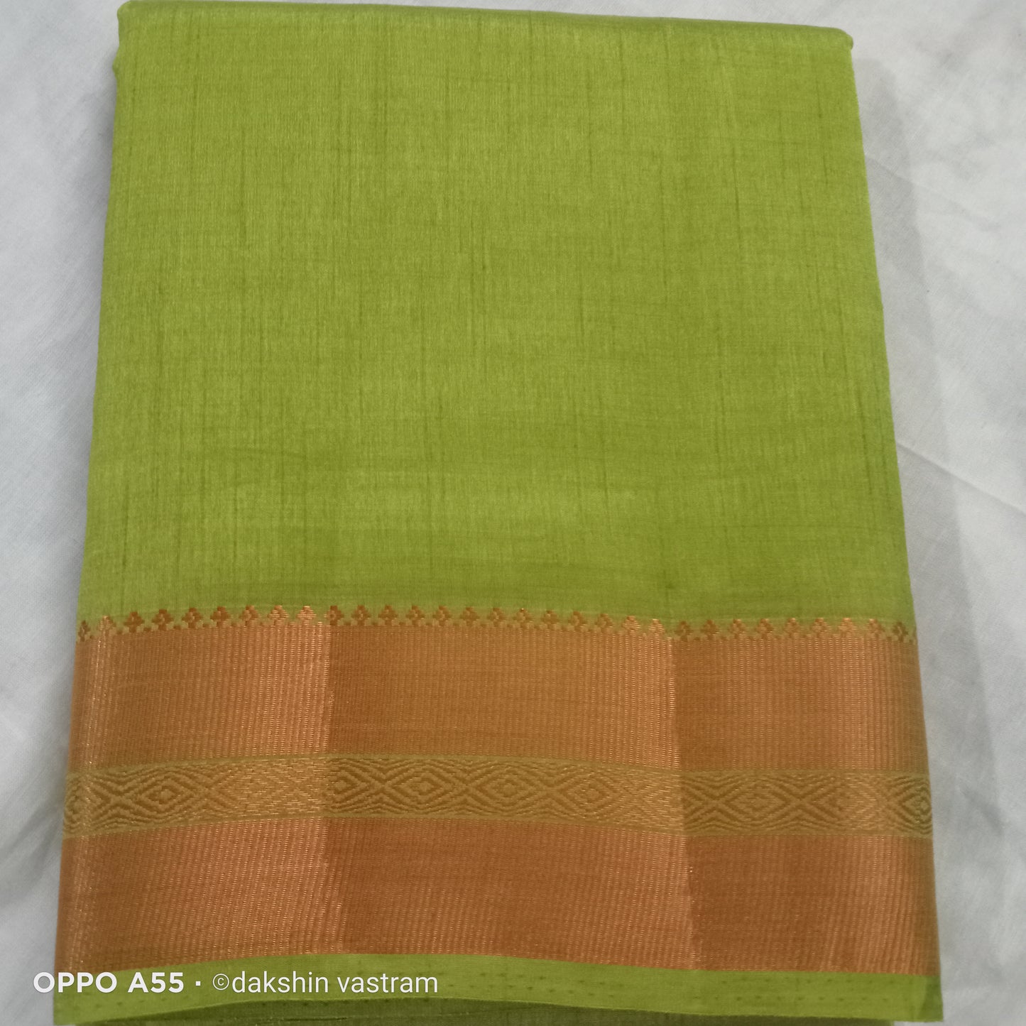 Side view of Organic Tussar Saree highlighting its comfortable drape and smooth texture