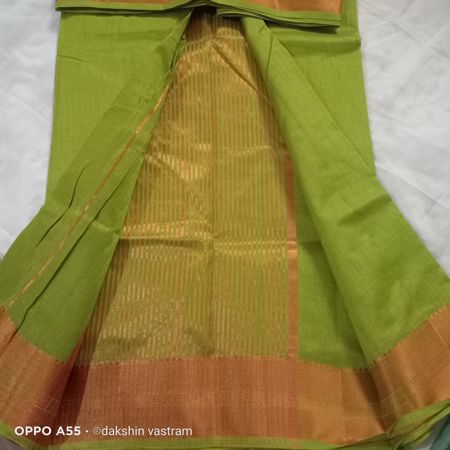 Full view of Organic Tussar Saree emphasizing its luxurious organic fabric
