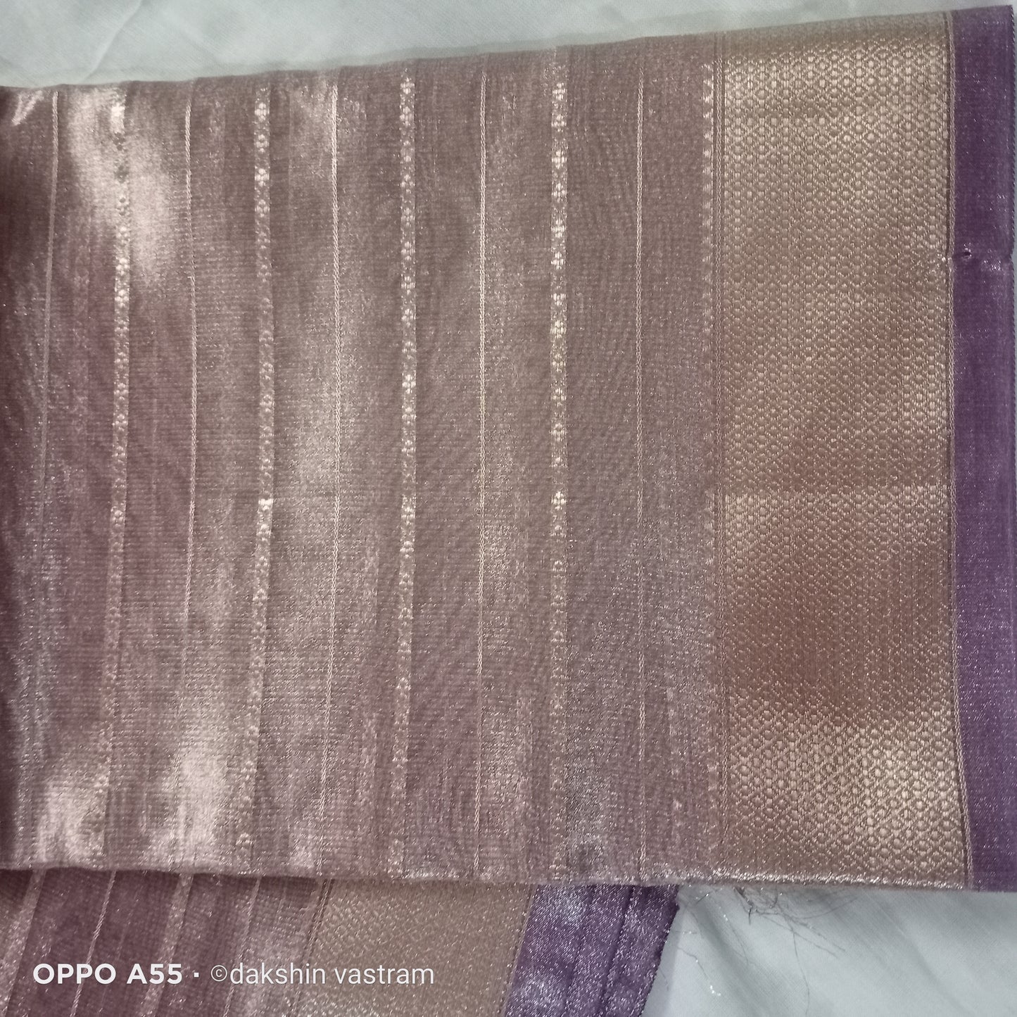 Rear view of Korat Tissue Silk with smooth texture and natural, sophisticated look