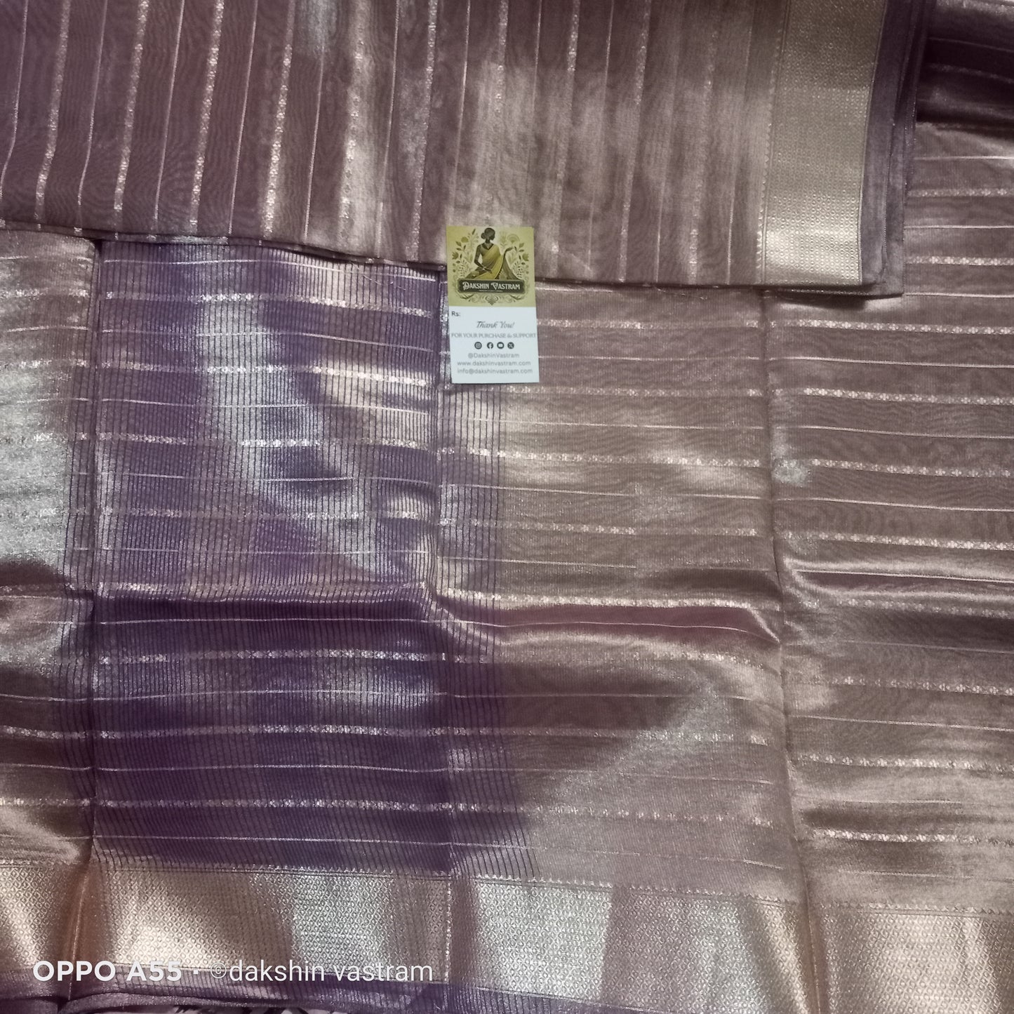 Rear view of Korat Tissue Silk with smooth texture and natural, sophisticated look