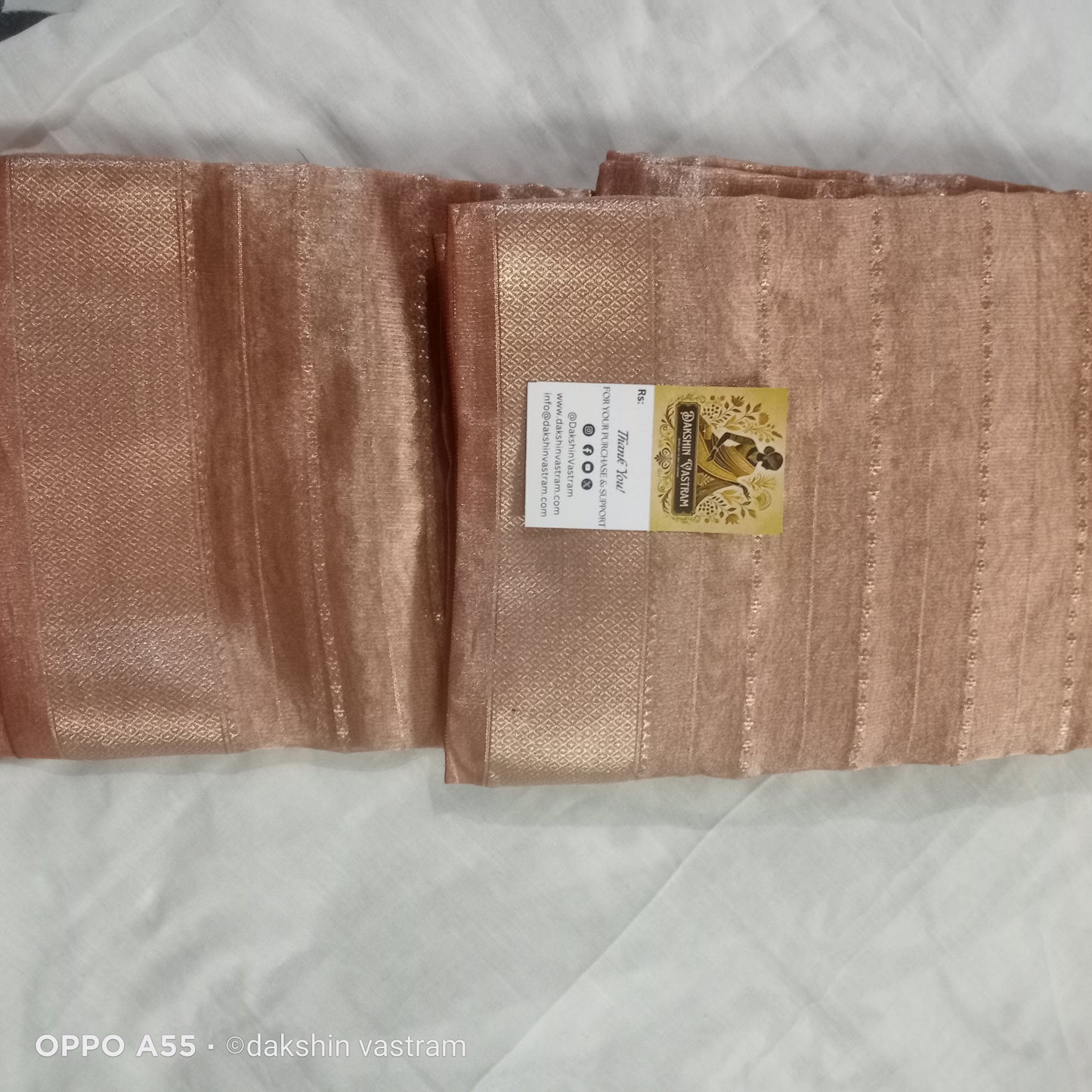 Rear view of Korat Tissue Silk with elegant finish and breathable, natural texture